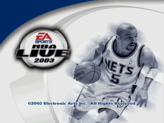 NBA Live 2003 title screen for Playstation